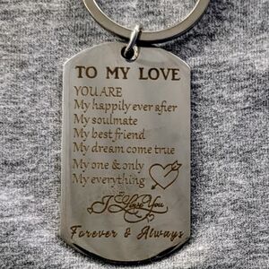 NEW My Love keychain necklace bracelet silver‎